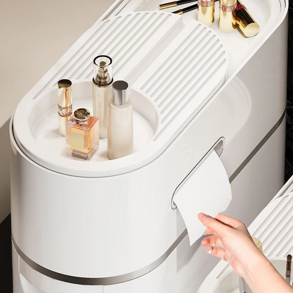 

Modern Floor Storage Cabinet Waterproof Plastic Storage Cabinet Large Capacity Slim Bathroom Storage Cabinet for Kitchen Bedroom