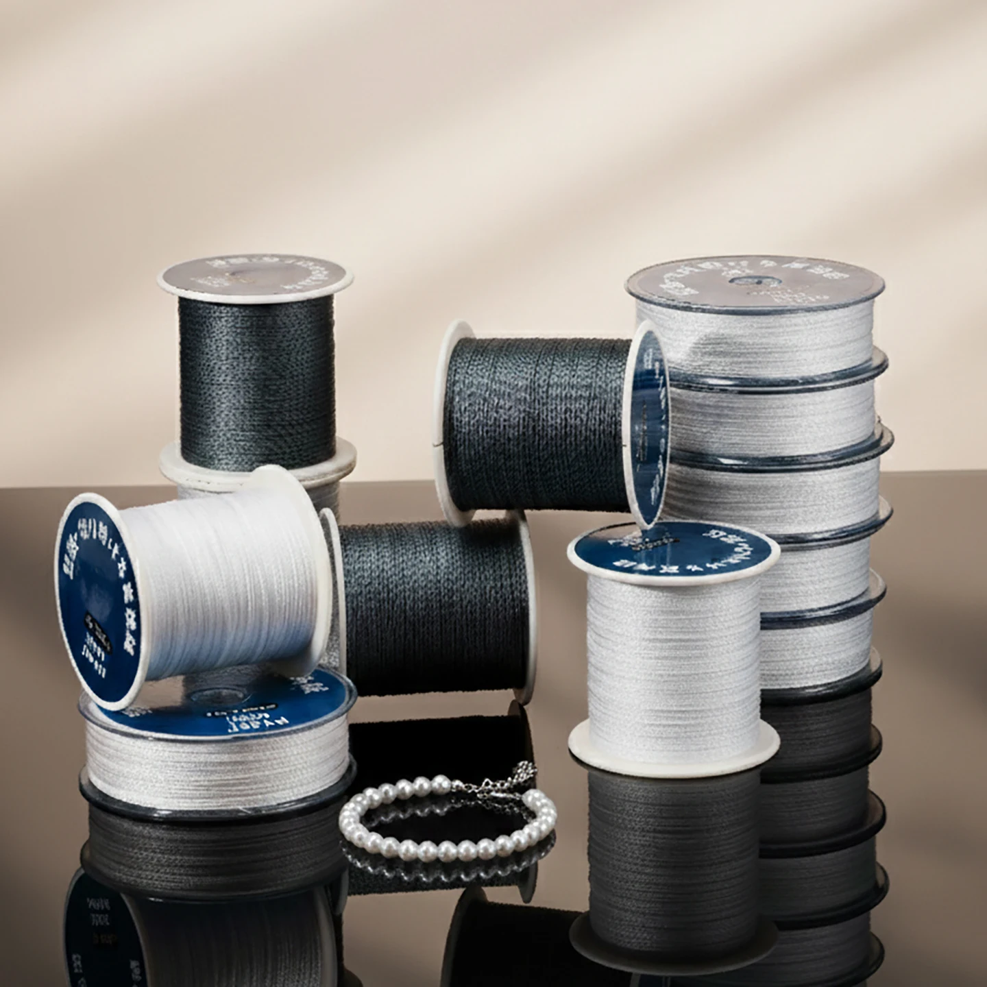 1 Rolle ca. 200 m Perlengarn, nicht elastisch, Perlenschnur für DIY-Halsketten, Armbänder, Perlenschnüre, Zubehör – Detail 8