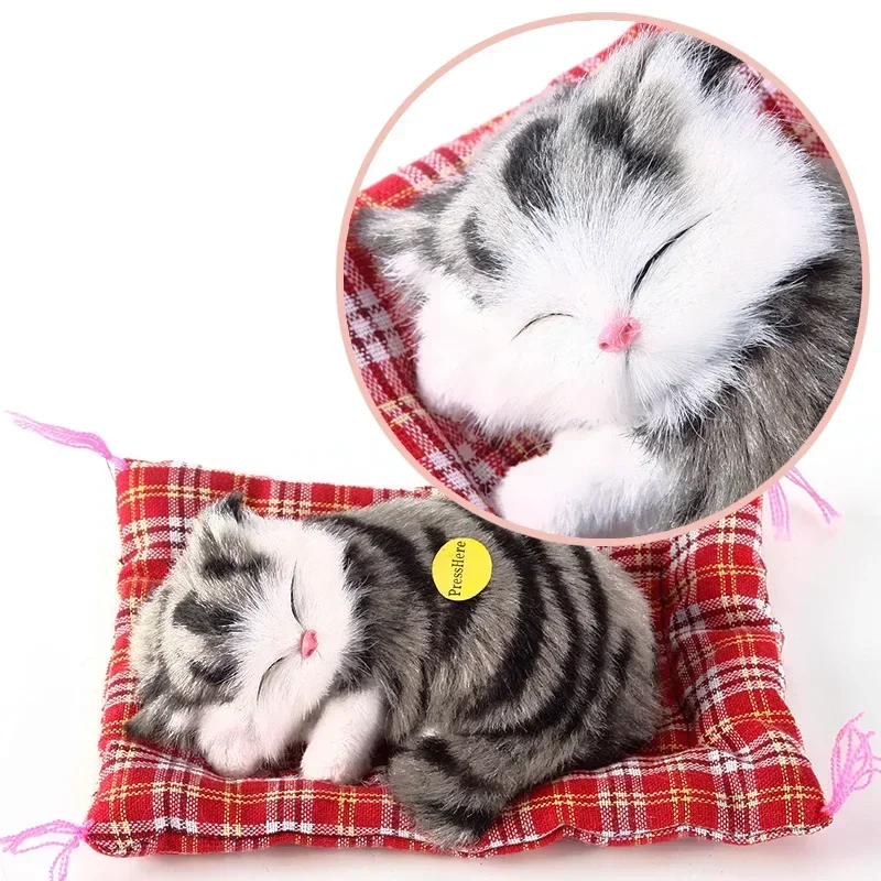 Bella simulazione bambola animale giocattoli di peluche peluche gatti addormentati giocattolo con suono decorazioni giocattolo per bambini regalo di compleanno per bambini