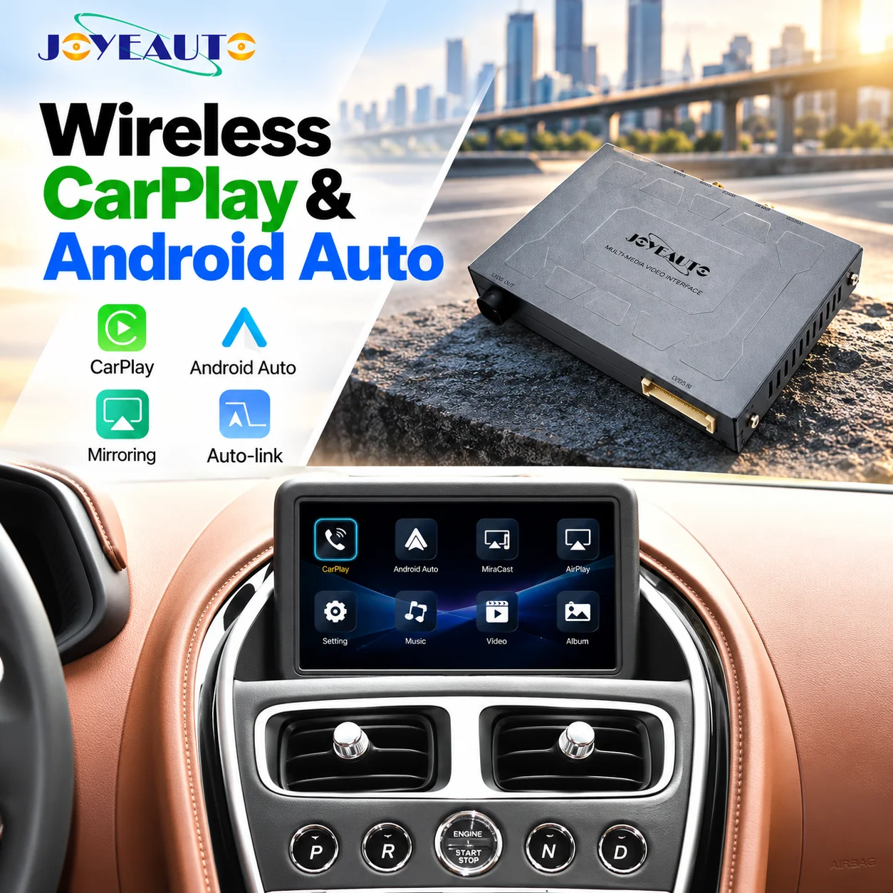 Joyeauto Wireless CarPlay Adapter for Aston Martin 2015-2018 NTG5 Wireless Android Auto Mirroring Support Rear Camera