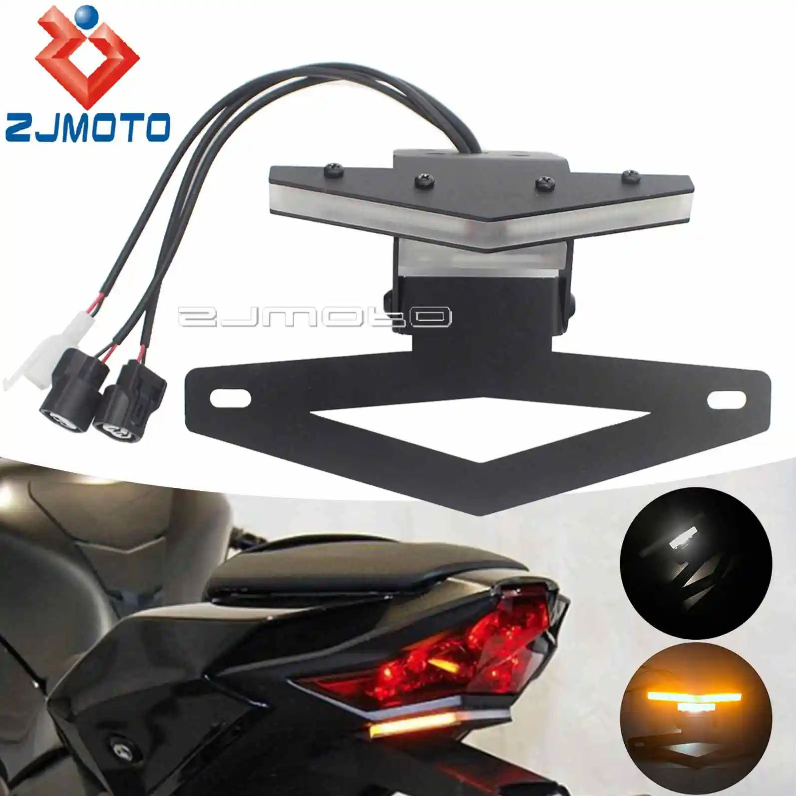 

Rear Tail Tidy LEDTurn Signal License Plate Fender Eliminator For Kawasaki ZX 10R NINJA 2008-10 Kawasaki NINJA636 ZX 6R 2009-18