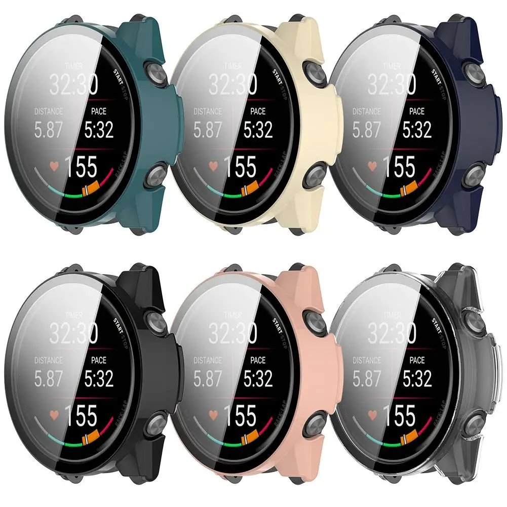 Folia z hartowanego szkła, etui ochronne do smartwatcha Garmin Forerunner 570 42mm/47mm, osłona ekranu, ramka ochronna Z7U2