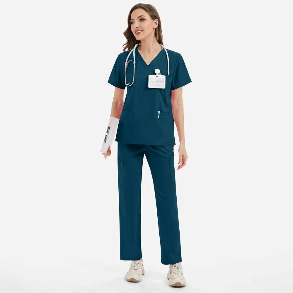 

Uniforme De Enfermera De SPA De Alta Calidad, Pantalones Rectos Con Cuello En V Unisex, Varios Colores Disponibles En Hospital