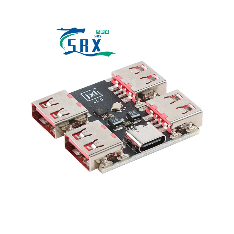 Immagine 3: XL334P4 Espansore tipo C USB-HUB Docking station a 4 vie Modulo HUB splitter USB 2.0