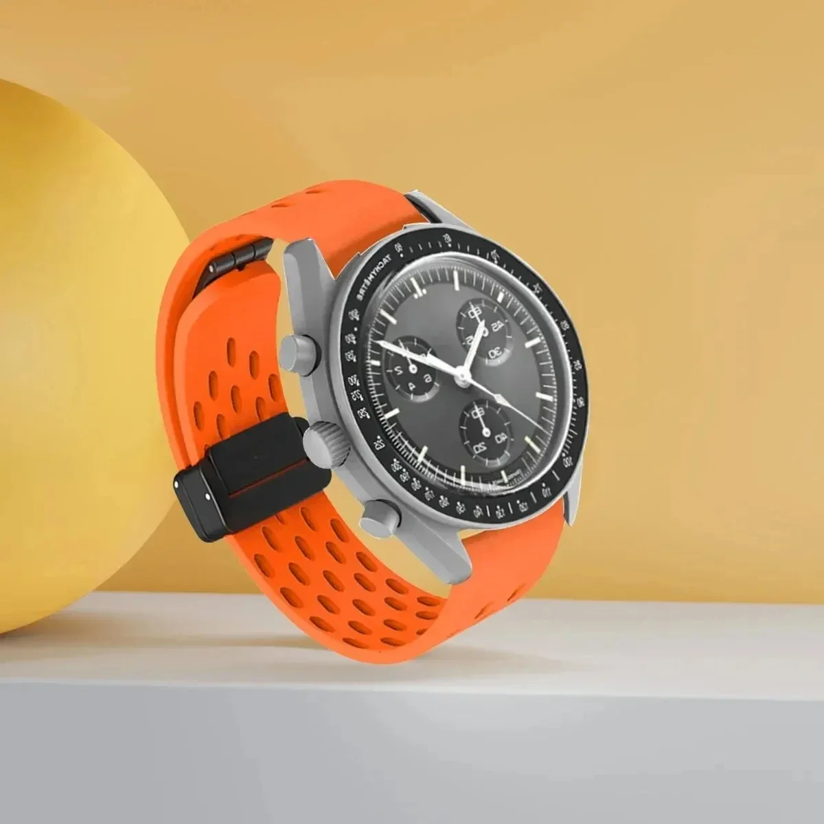 لفرقة MoonSwatch ملحقات سوار السيليكون المغناطيسي لساعة أوميغا X سواتش المشتركة MoonSwatch حزام ساعة رياضية قابلة للاستبدال