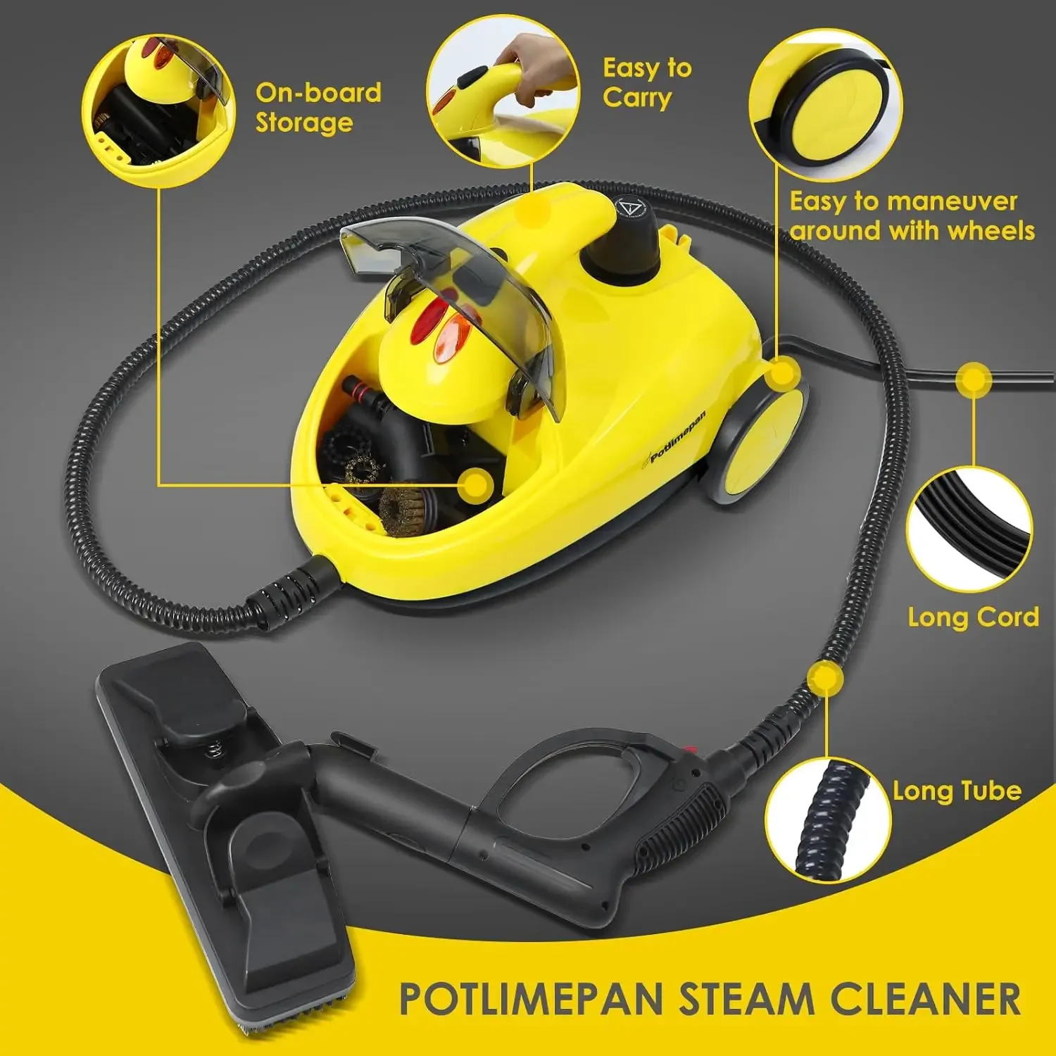 Deep Steam Cleaner with Attachments,Portable Steam Cleaner,Upholstery Steam Cleaner,Steam Cleaner for Home,Tile and Gr