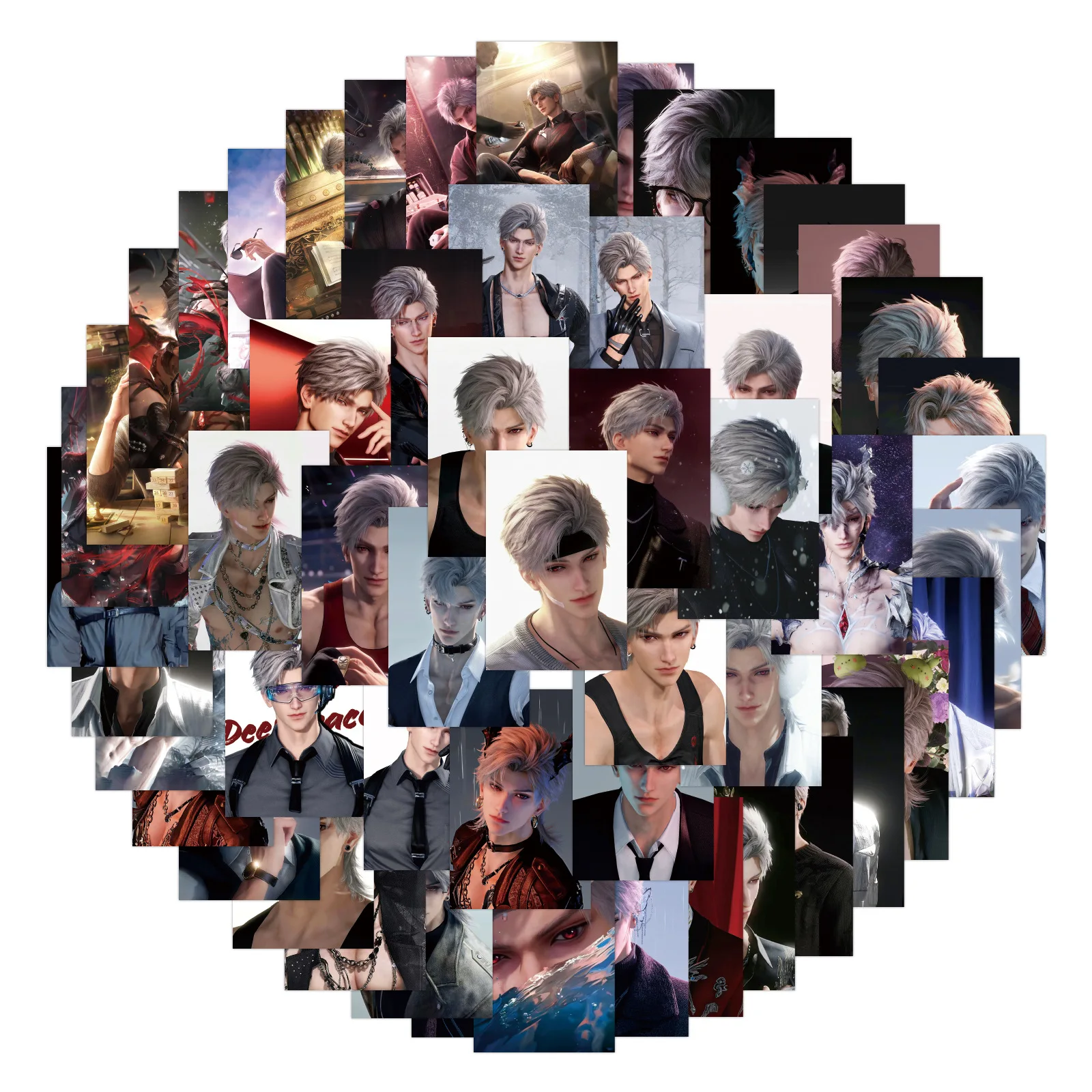 10/80 SZTUK Naklejki z motywem gry Love and Deespace, postać męska Sylus, kreskówkowe, dekoracyjne, do samodzielnego wykonania, na laptopa, gitarę, wodoodporne, zabawka dla dzieci