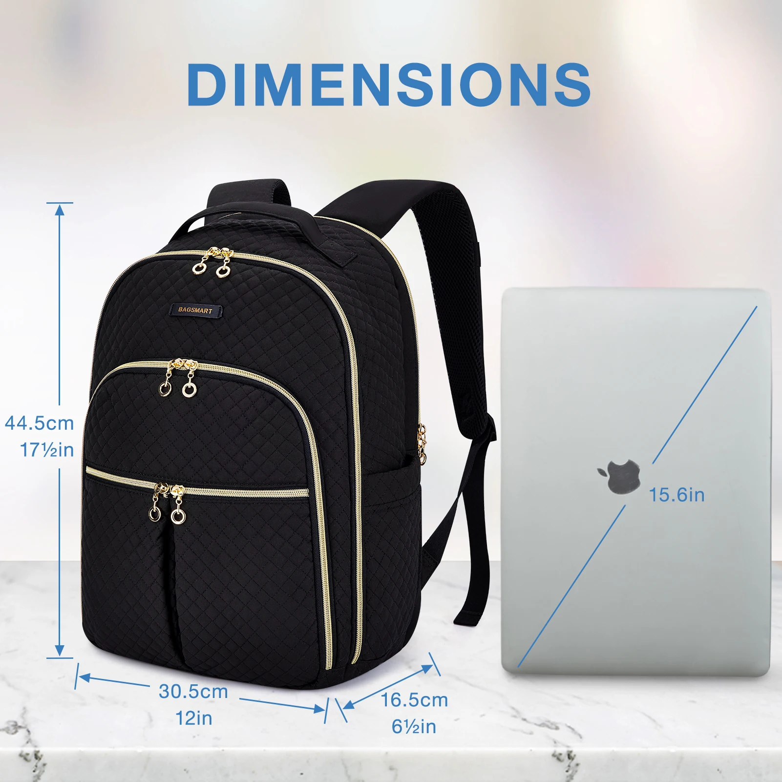 BAGSMART Zaini per laptop da donna Borse per notebook da 15,6 pollici Borsa da scuola ricaricabile per lavoro Scuola College Viaggi Viaggio d'affari