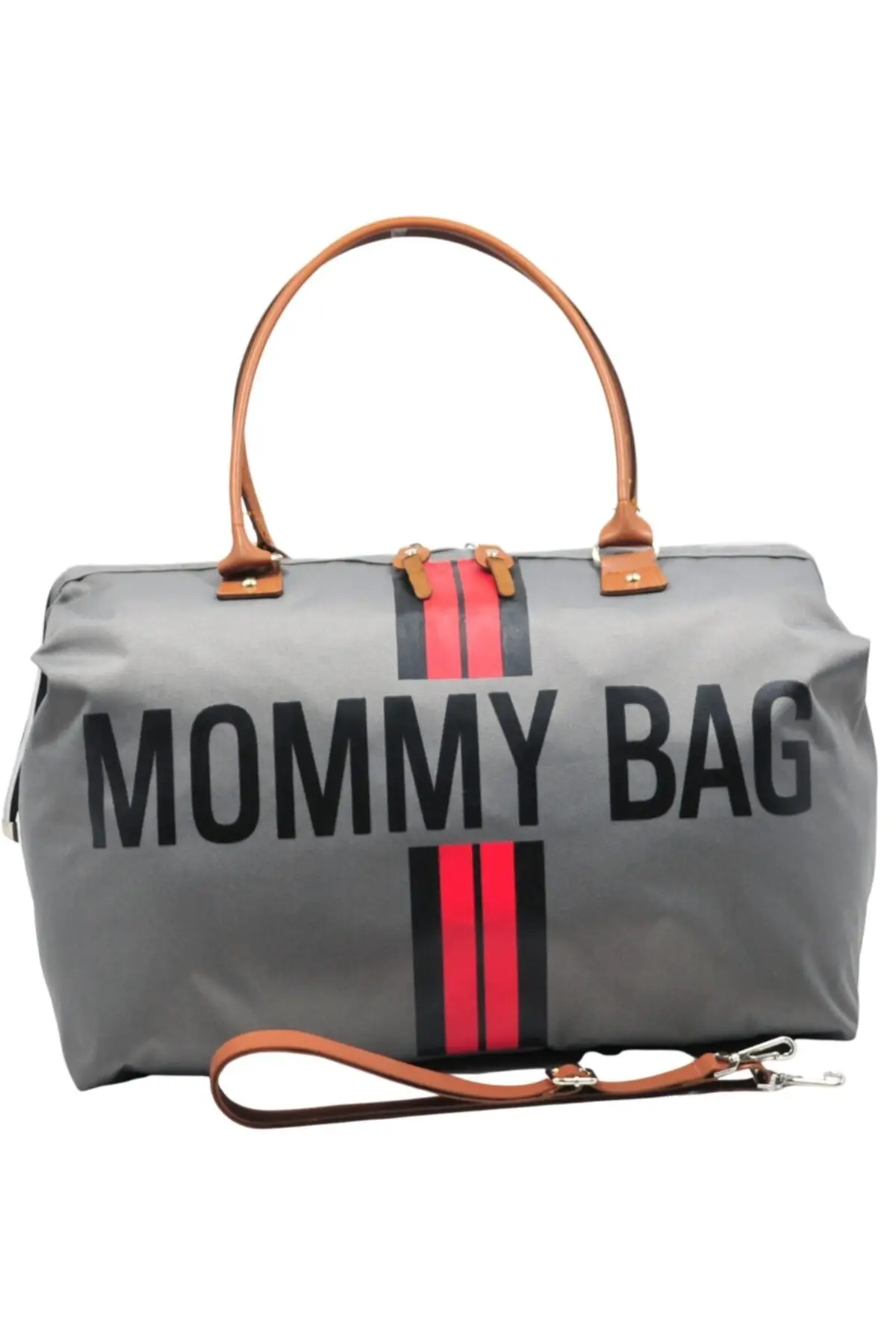 DOLBOVI Mommy Bag Design Striped 3 PCs Set Gray Baby Mother Baby Care And Tote Bag Hospital Bag