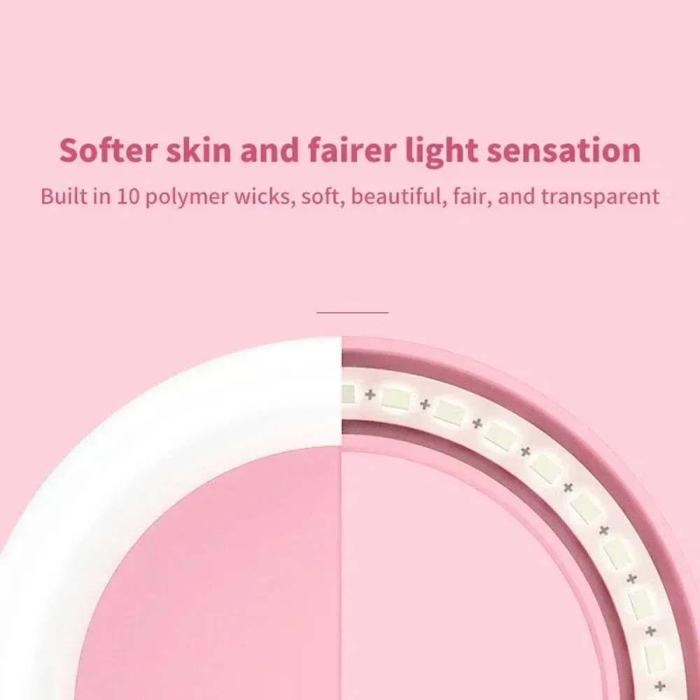 1pcs LED Selfie Ring Fill Light Cell Phone Third Gear Fill Light USB Charge Portable Beauty Flash Photo Beauty Light Live Selfie