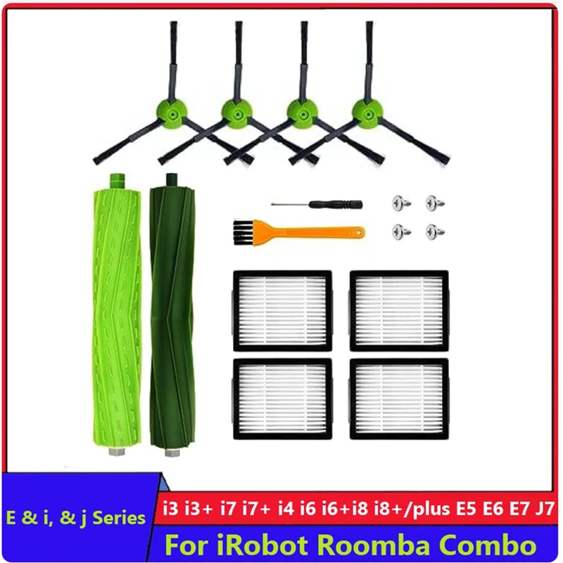 Multi-Surface Rubber Brushes For Irobot Roomba I3 I3+ I4 I6 I6+ I7 I7+ I8 I8+/Plus E5 E6 E7 J7 I,E &J Series Vacuum Cleaner