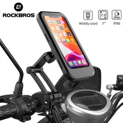 ROCKBROS Bike Handlebar Holder Adjustable IPX6 Waterproof Cycling Bracket Touch Screen Bike Motorcycle Cycling Accessories