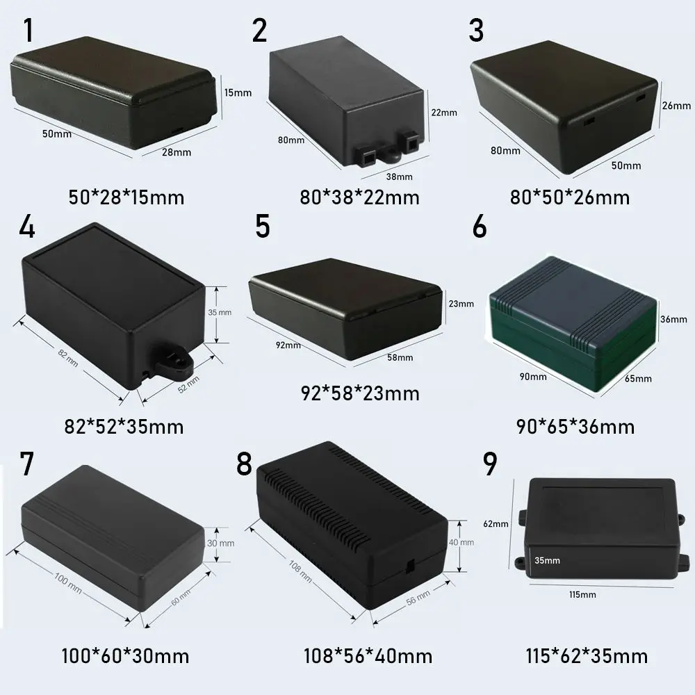 1/2 stücke Schwarz Hohe Qualität ABS Kunststoff Instrument Fall Elektronische Projekt Box Gehäuse Boxen Wasserdichte Abdeckung Projekt