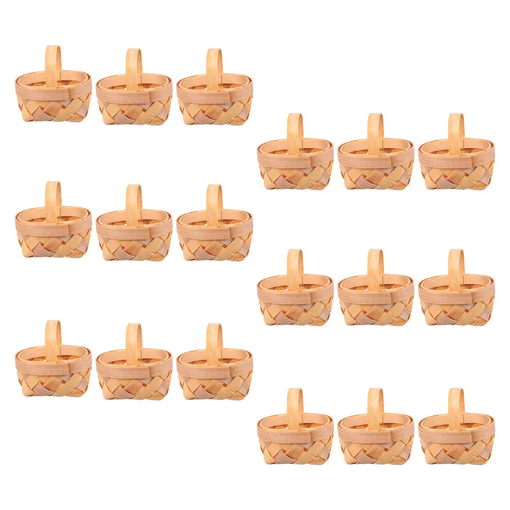 

18pcs Mini Wooden Baskets 6 5x5x3 5cm Handwoven Storage Baskets White Craft Decorative Party Favors Holder Toy Basket For Gifts