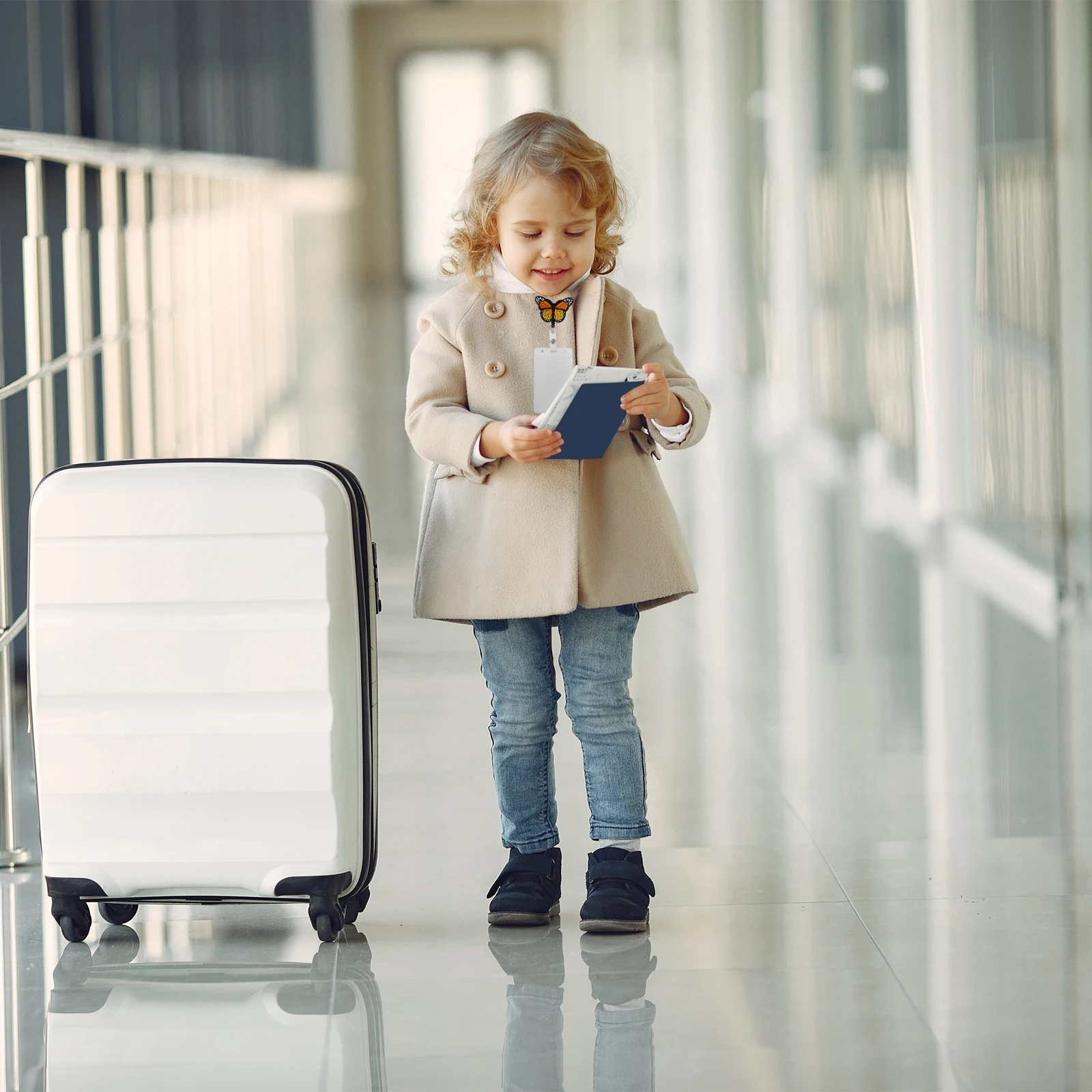 Porte-Badge rétractable, 2 ensembles, papillon coloré, déduction d'identification, Mini bobine d'étiquette pour étudiant