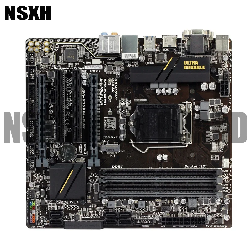 

GA-B150M-D3H Motherboard 64GB LGA 1151 DDR4 Micro ATX Mainboard