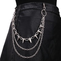 Hip Hop Punk Rock Metal Pants Waist Chain Men Women Key Chain Trousers Chain Wallet Keychain Jeans Unisex Hip-hop Jewelry Gift