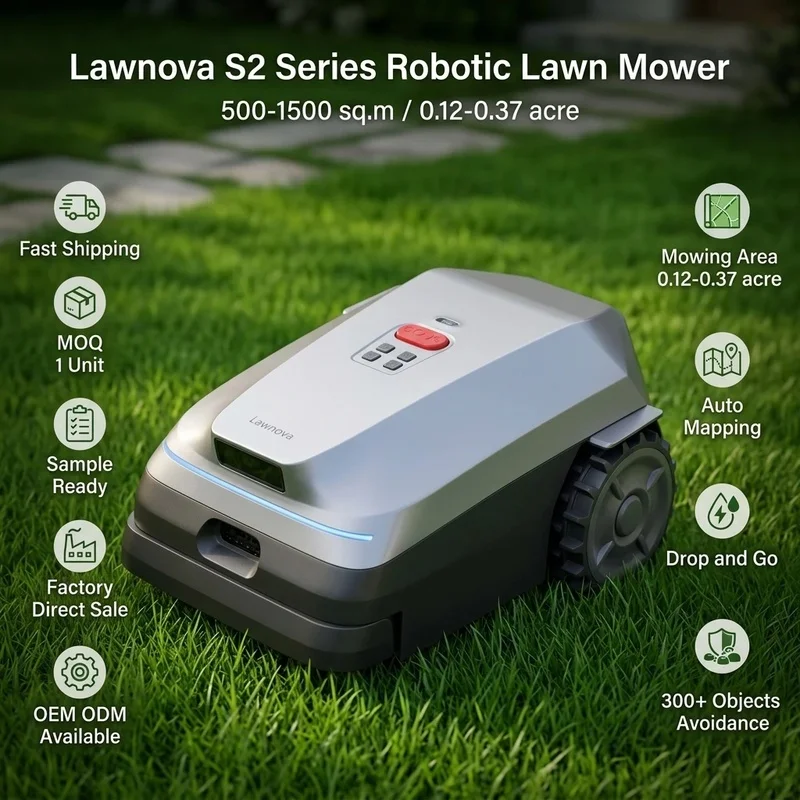 Lawnova Robotic Lawn Mower Residential Automatic Robot Lawn Mower NRTK+Precise Navigation 1000m² Remote Control