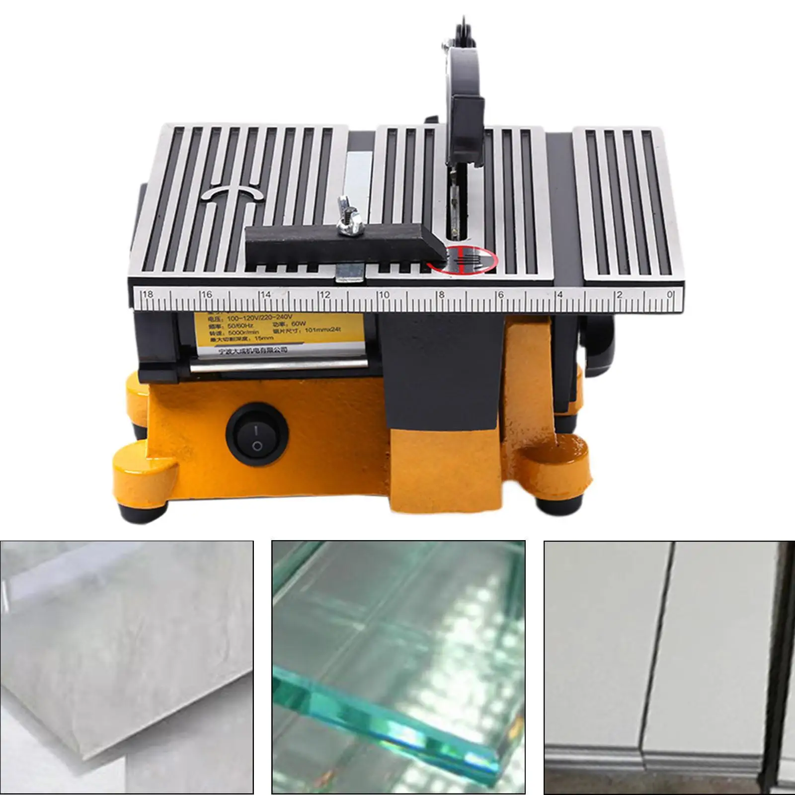 Mini Table Saw Woodworking Small Desktop Electric Saw for Crafts Metal Glass