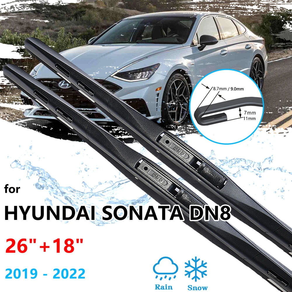 2x For Hyundai Sonata DN8 2019 2020 2021 2022 Front Window Wiper Blades Brushes Washers Cutter Cleaning Auto Replacement Parts