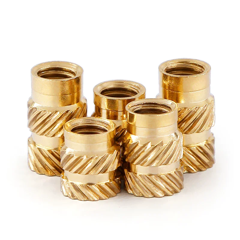 Heat Stake Injection Molding Knurled Brass Insert Nut M2 Size for Secure Joining of Plastic Parts