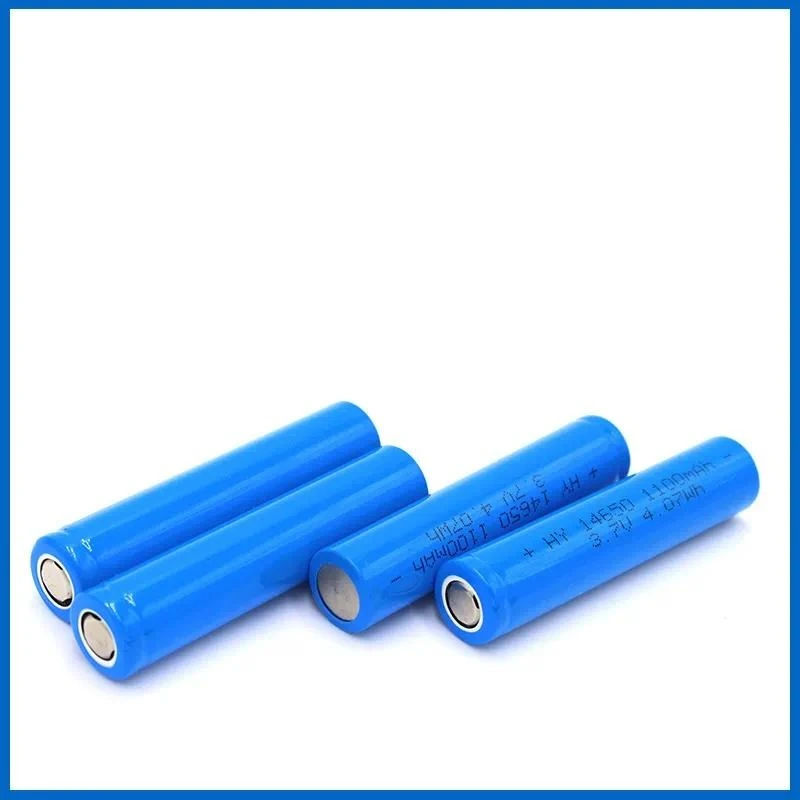 100PCS 14650 Lithium Battery 3.7V 1100mAh Cylindrical Rechargeable Li-ion Cell Low Self Discharge Safe for Flashlights Toys