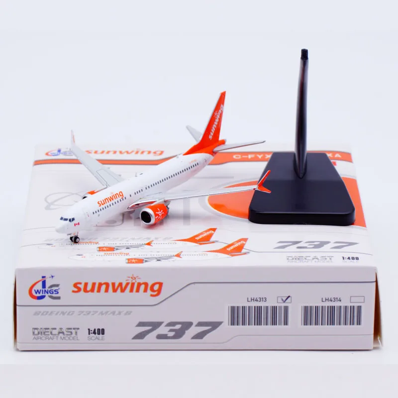 

LH4313 Alloy Collectible Plane Gift JC Wings 1:400 Sunwing Airlines Boeing B737 8 MAX Diecast Aircraft Jet Model C-FYXC