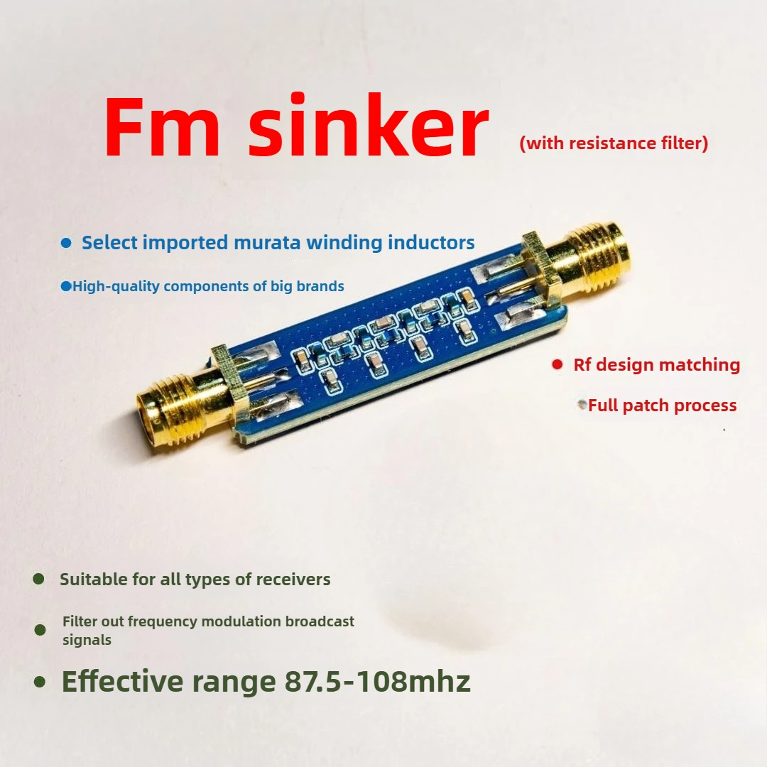 Filtr zatrzaskowy FM 87,5-108 MHz pasma FM filtr pasmoodporny moduł pasywny przeciwzakłóceniowy FM