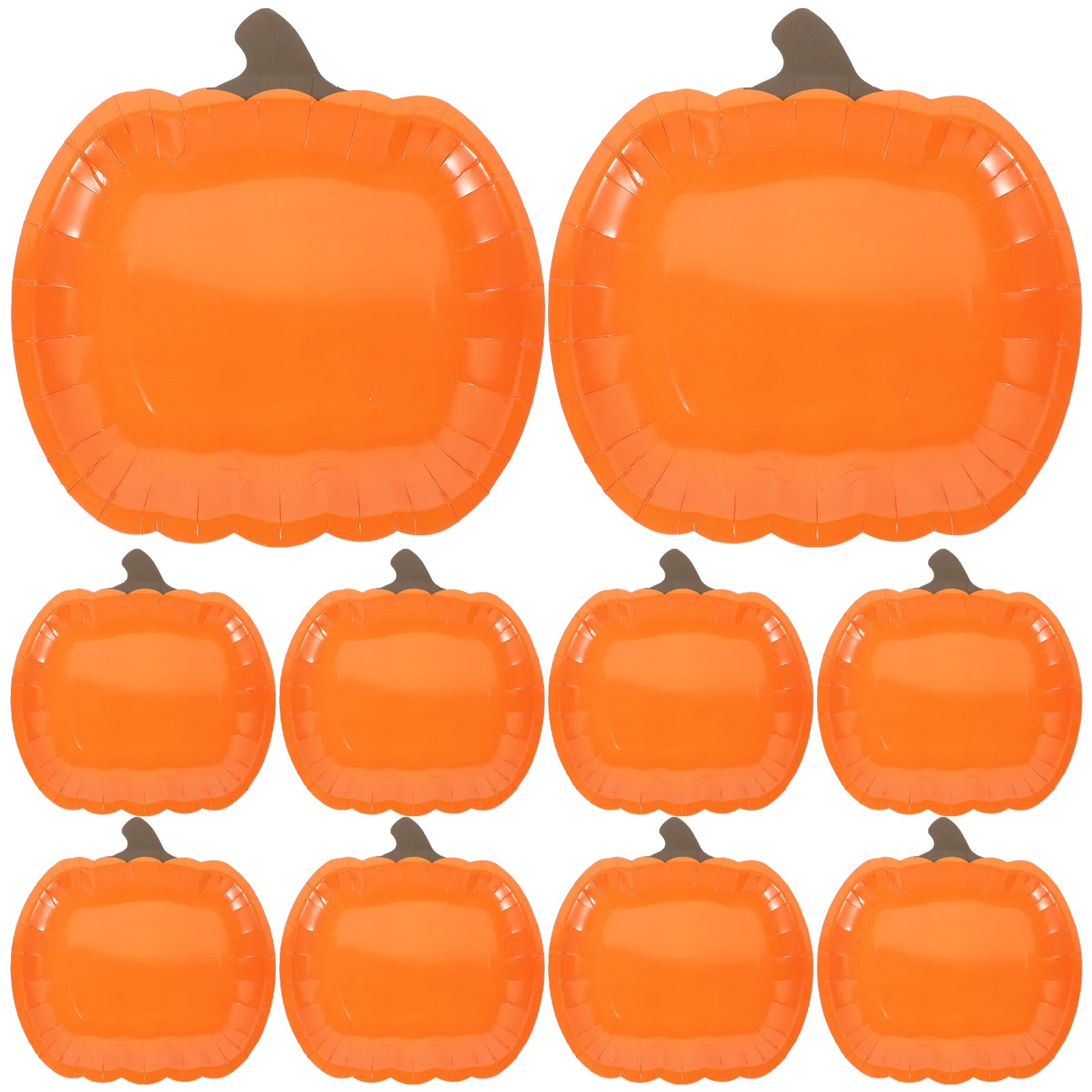 

10 Pcs Halloween Pumpkin Paper Plates Cake Decorating Party Snack Supplies Festival Dessert Delicate Dinner