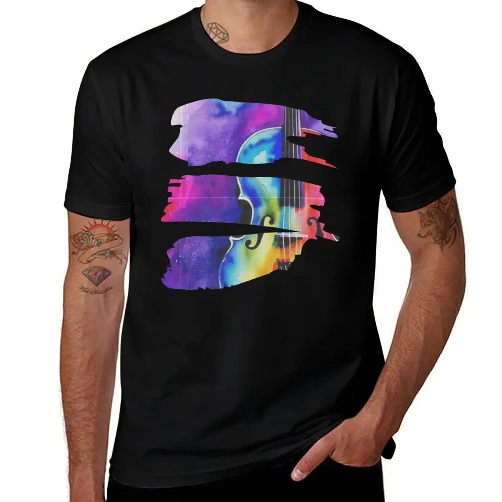 

Watercolor Cello art T-Shirt oversize t-shirts man clothes plus sizes mens designer t shirt