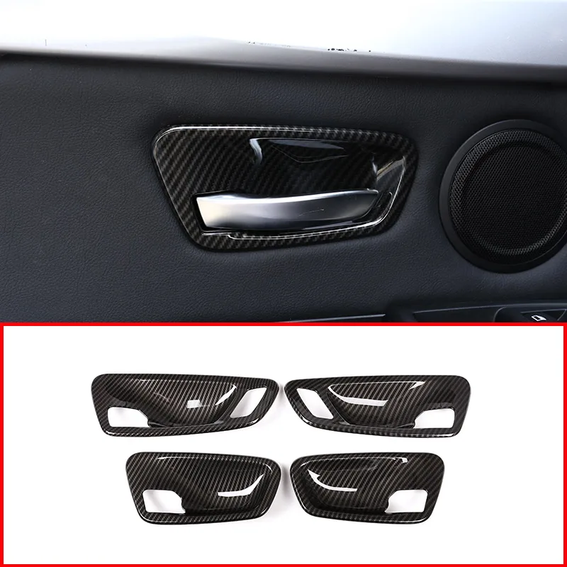 

4pcs Carbon Fiber For BMW 2 Series Gran Tourer F45 F46 218i 2014-2018 ABS Interior Door Bowl Cover Trim Car Accessories