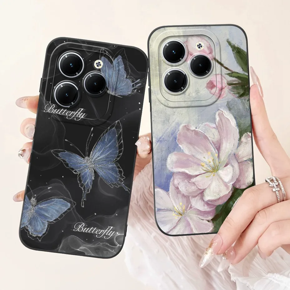 Casing pelindung lensa Infinix Hot 40 / Hot 40 Pro / Hot 40i, pelindung belakang silikon lembut modis untuk Infinix Hot40 40Pro Hot40i