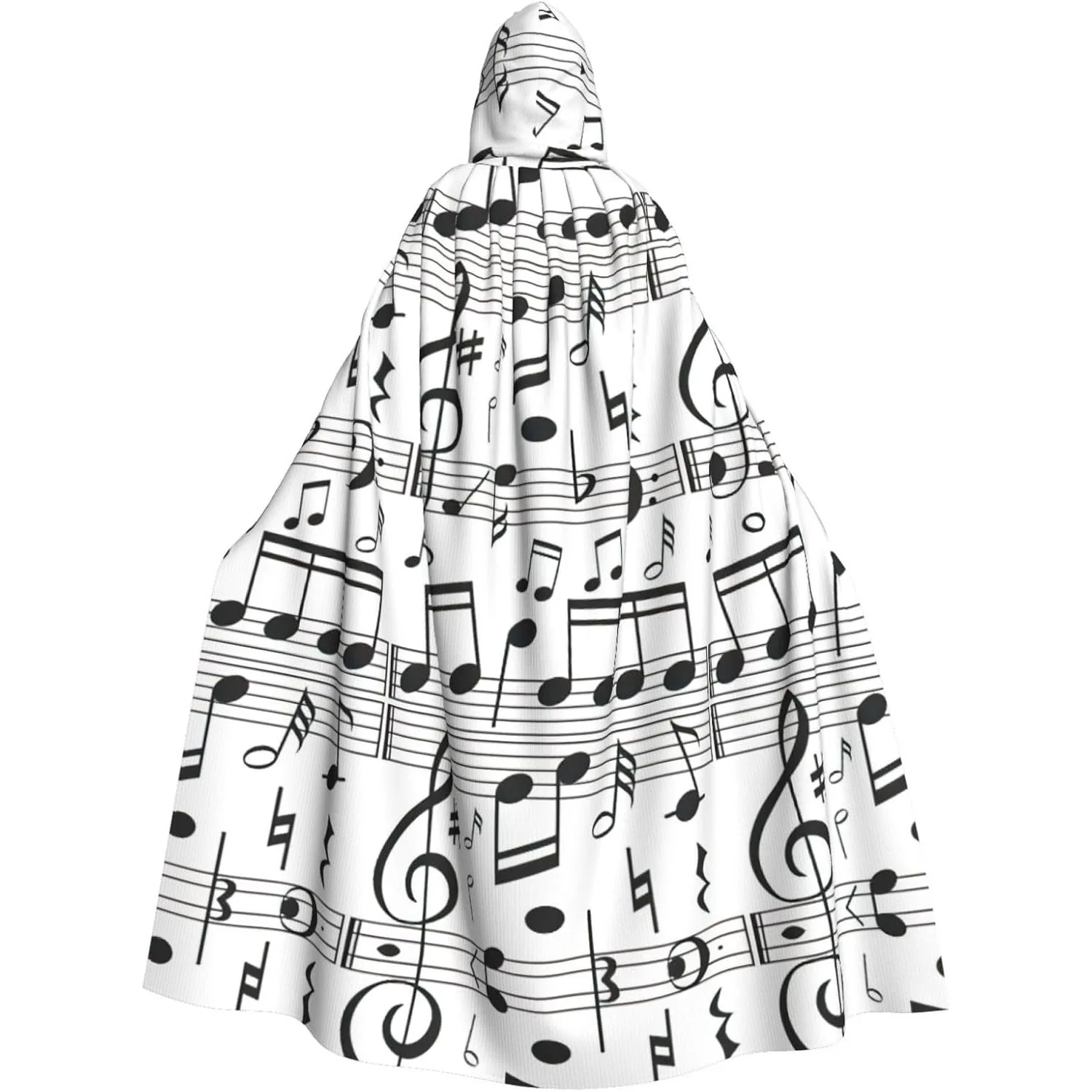 

Music Note print Adult Hooded Cape Carnival Festival Cape Cosplay Robe Costume party Gothic Carnival