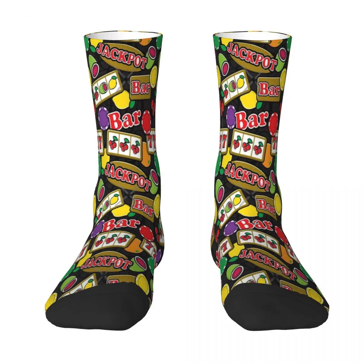 Casino Jackpot Lucky Slot Machine Fruit Slots Pattern Socks Fashion Trends Unisex Stockings 3D Printing Gifts Breathable Socks