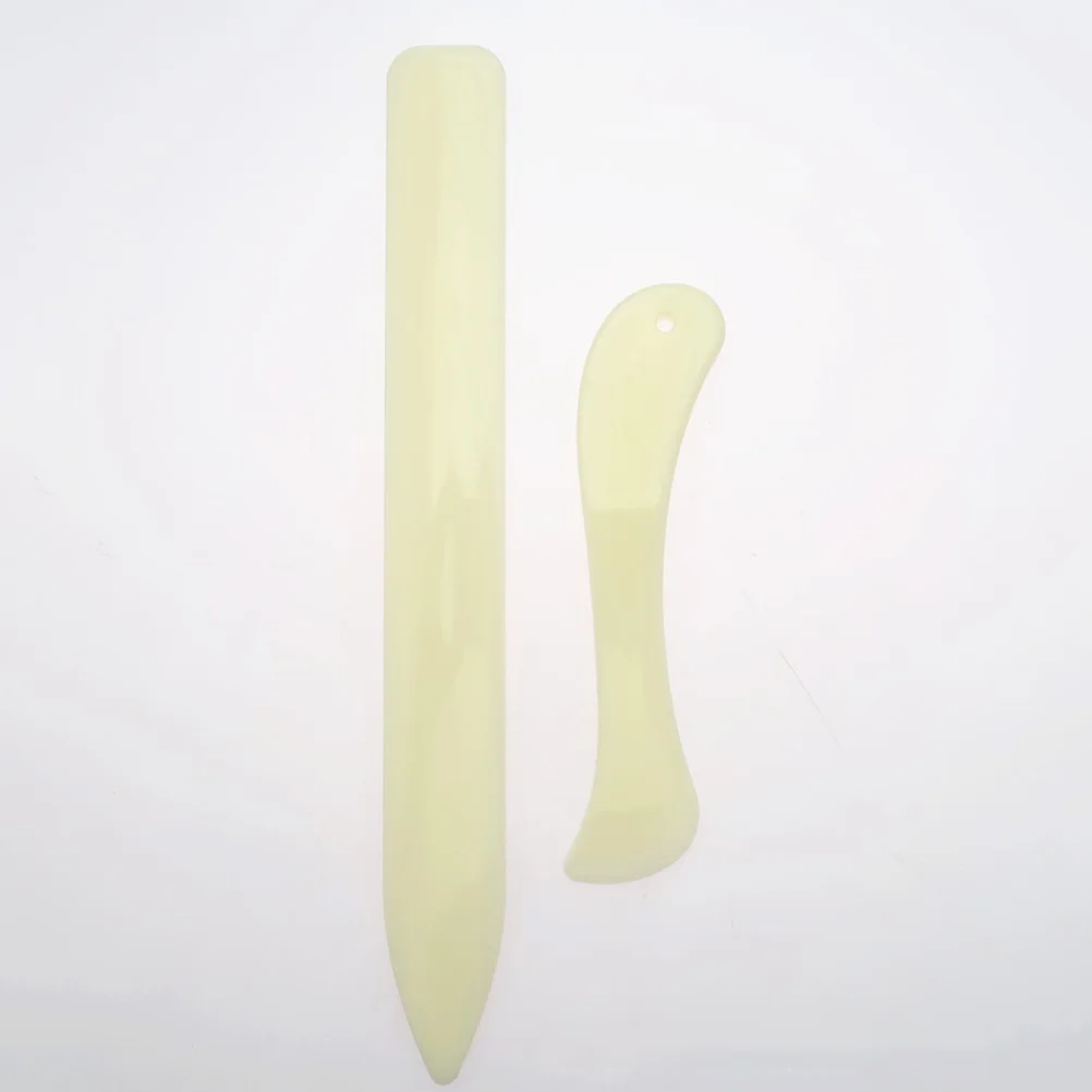 2Pcs Plastic Letter Opener Origami Tool Paper Creasing Scribing Set Lightweight DIY Scrapbooking Supplies Imitation Cattle Bone