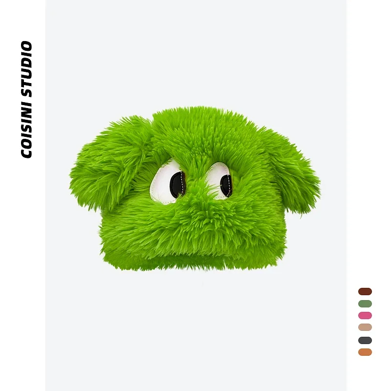 Cute Puppy Ears Plush Beanies Cap Y2K Autumn and Winter Thickened Warm Personality Funny Pullover Hats for Men and Women