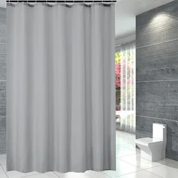 PEVA Waterproof Shower Curtain Mildew Bathroom Solid Curtain Wave Window Tulle Home Luxury with Hooks Heavy S Fold Wavy Shower