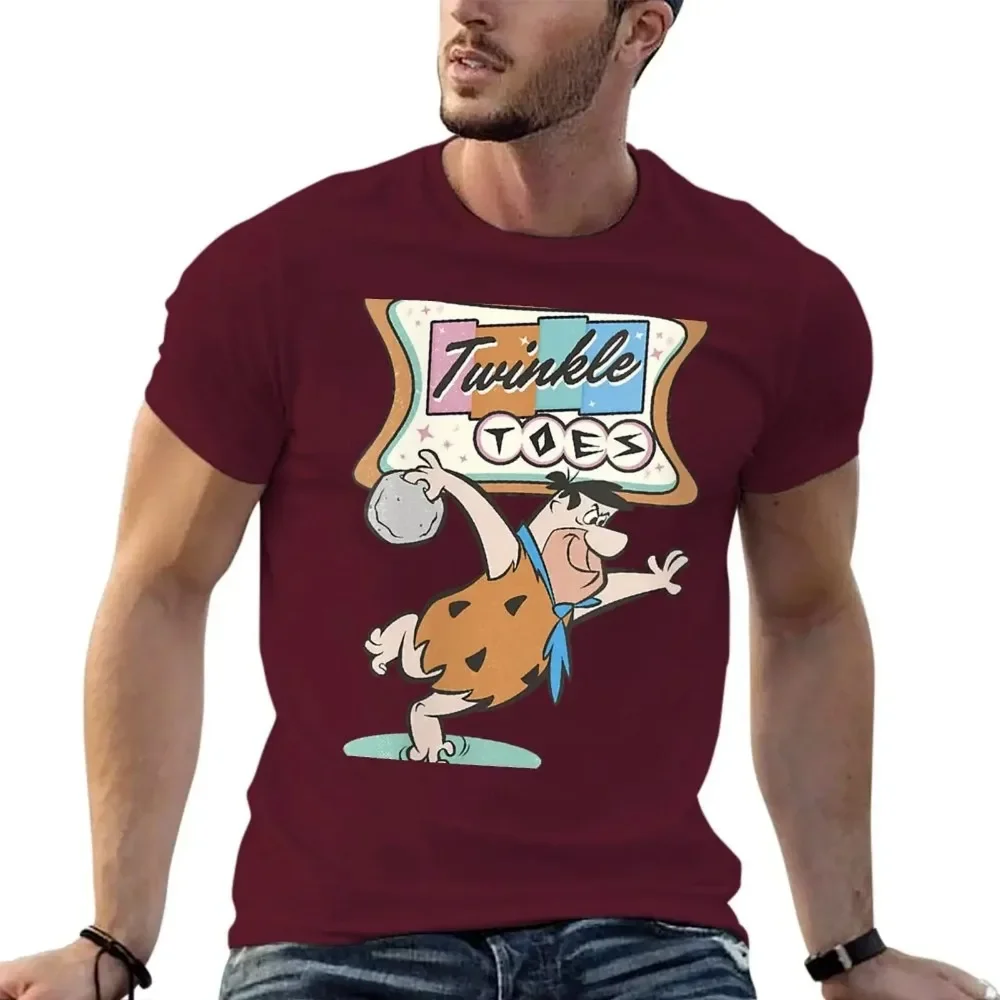 The Flintstones Twinkle Toes Fred Flintstone Bowling Alley T-shirt Hot Sale 2025 Korean Fashion Cute Clothes Men Clothes Womens