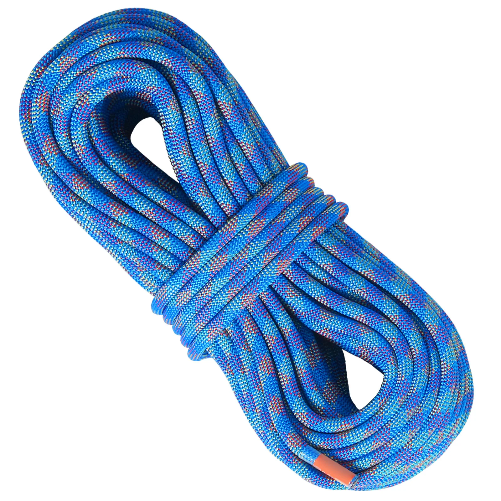 VEVOR 10.2mm 40M(131ft) Outdoor Rock Climbing Rope 25KN Breaking Tension Stretchable Fiber Rope with Steel Snap Hooks for Sports