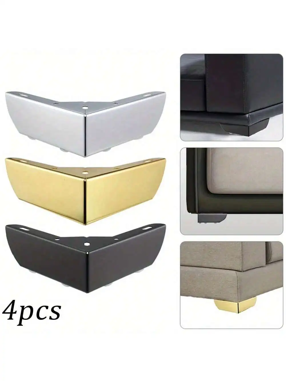 4Pcs Durable Heavy Load Bearing Furniture Legs Metal Cabinet Three-pronged Feet Triangle Sofa Legs DIY Furniture Hardware Legs