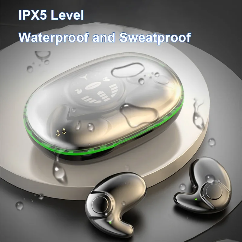 سماعات نوم غير مرئية بلوتوث 5.3 سماعات IPX5 مقاومة للماء للحد من الضوضاء سماعات أذن تعمل باللمس سماعات لاسلكية