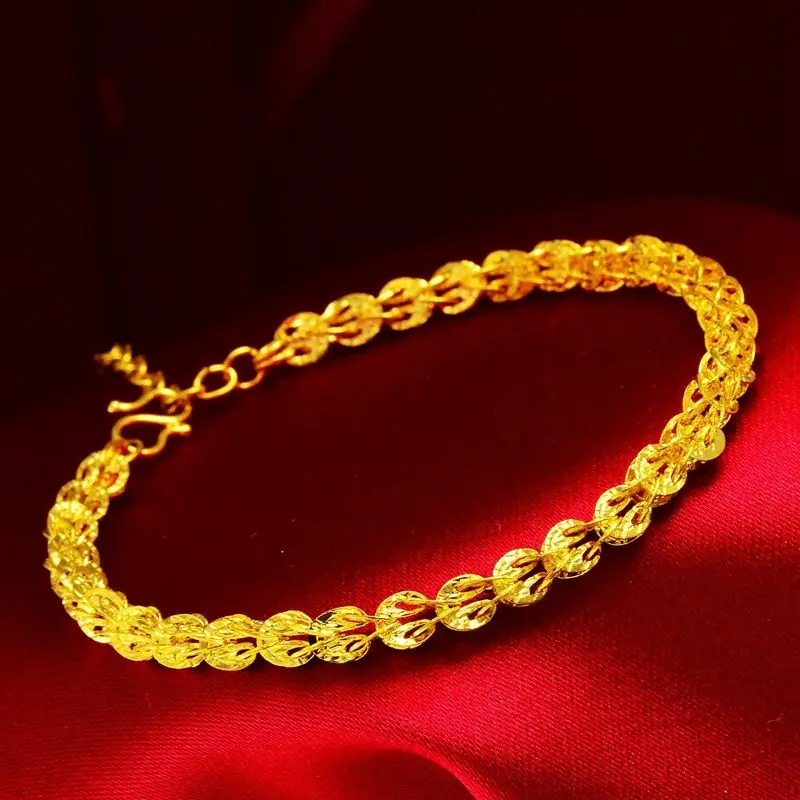 Like real  High End Vietnamese True Sand Women's Long Lasting Color Adjustable Gold Bracelet Jewelry Gifts Girlfriend