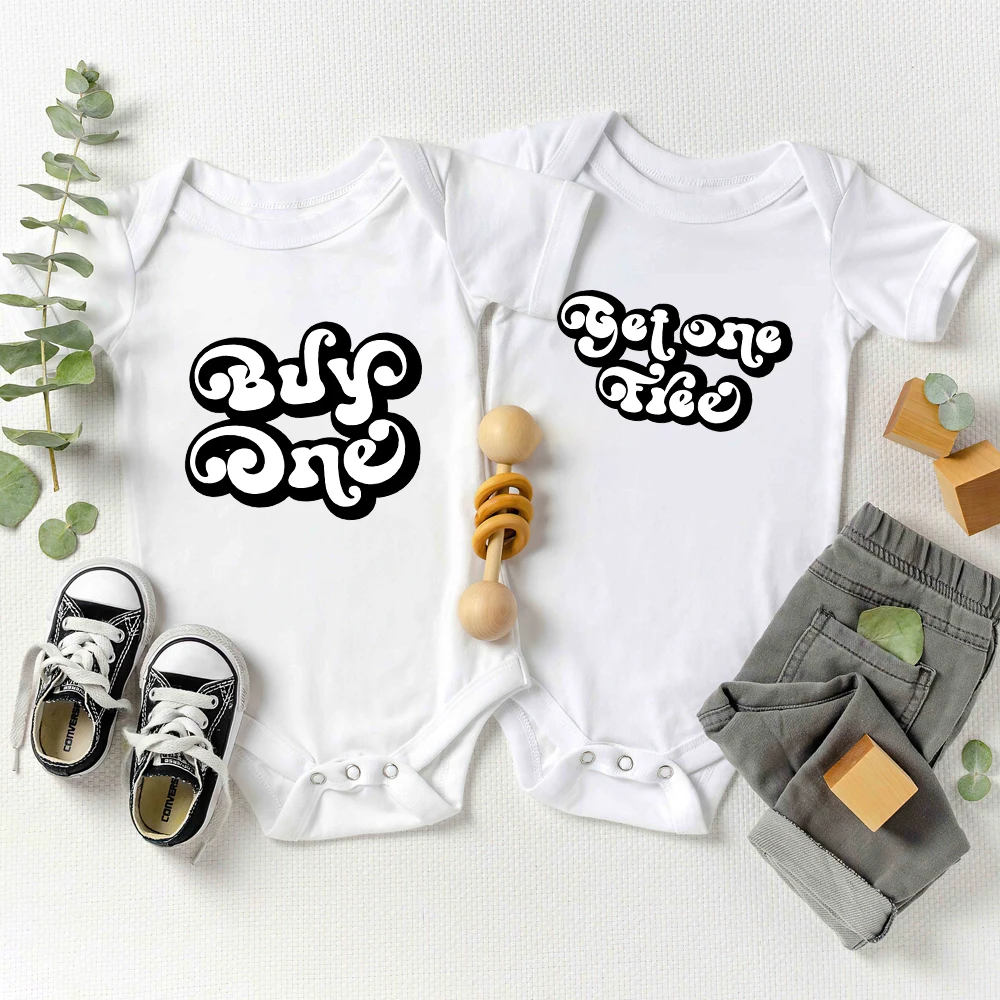 Buy One Get One Free Baby Funny Infant Onesies High Quality Cotton Summer Skin-friendly Newborn Boys Girls Clothes Fast Delivery