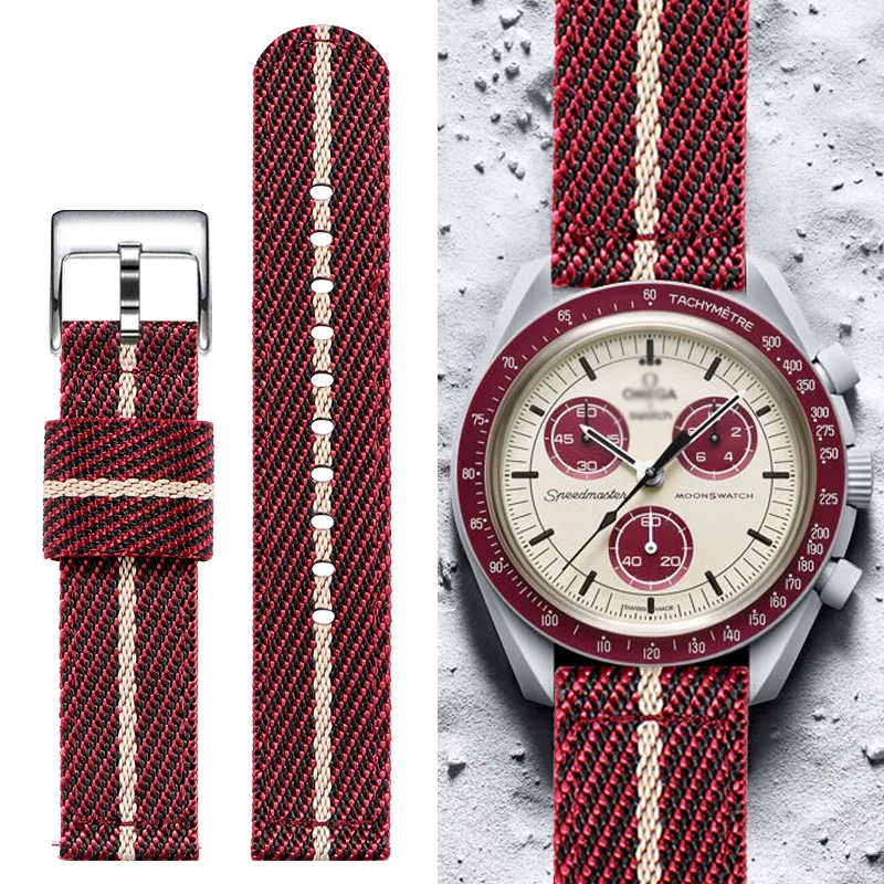 For Omega watch 20mm Nylon watch band bracelet for Seiko Quick Release Wristband Military Sport Watch Band for MOON smart watch