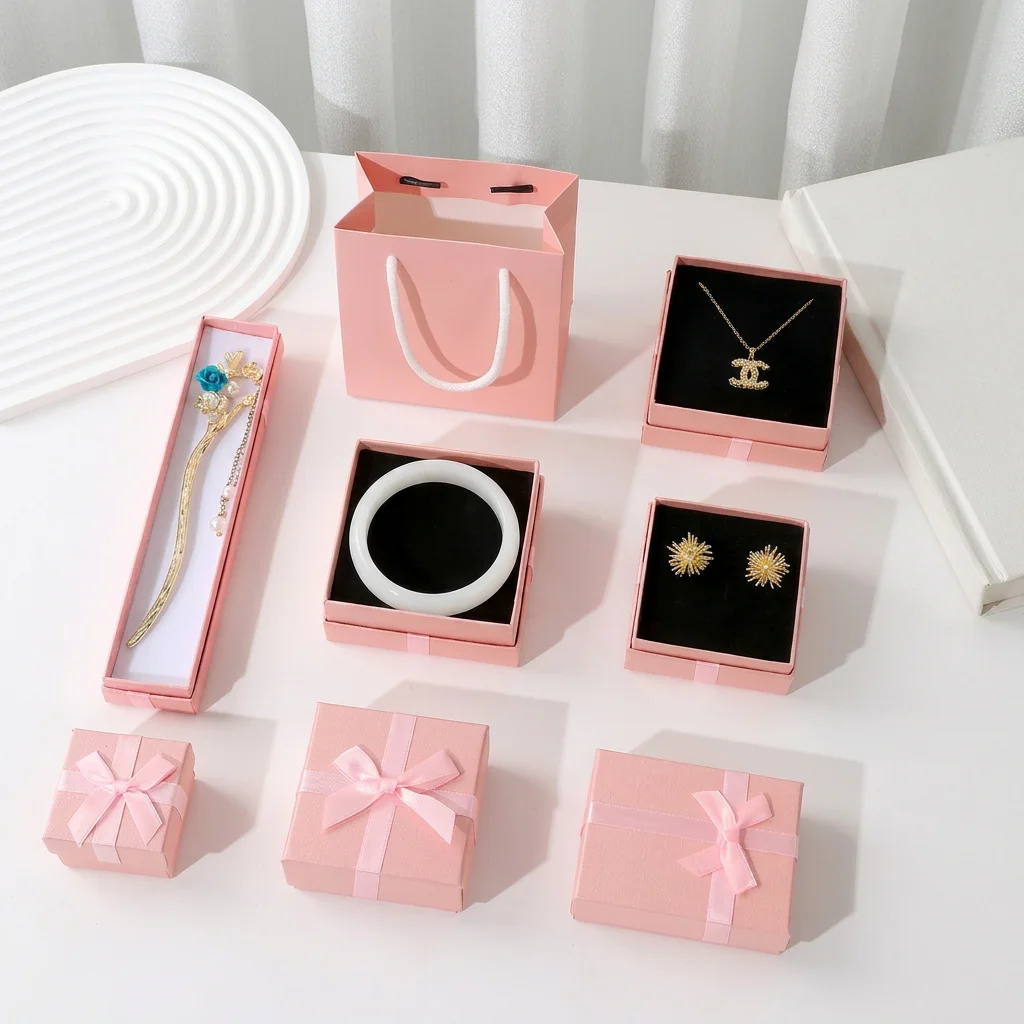Cardboard Jewelry Box Sturdy Jewelry Packaging Box Gift Packaging Box Elegant For Personal Storage Daily Use Special Occasions