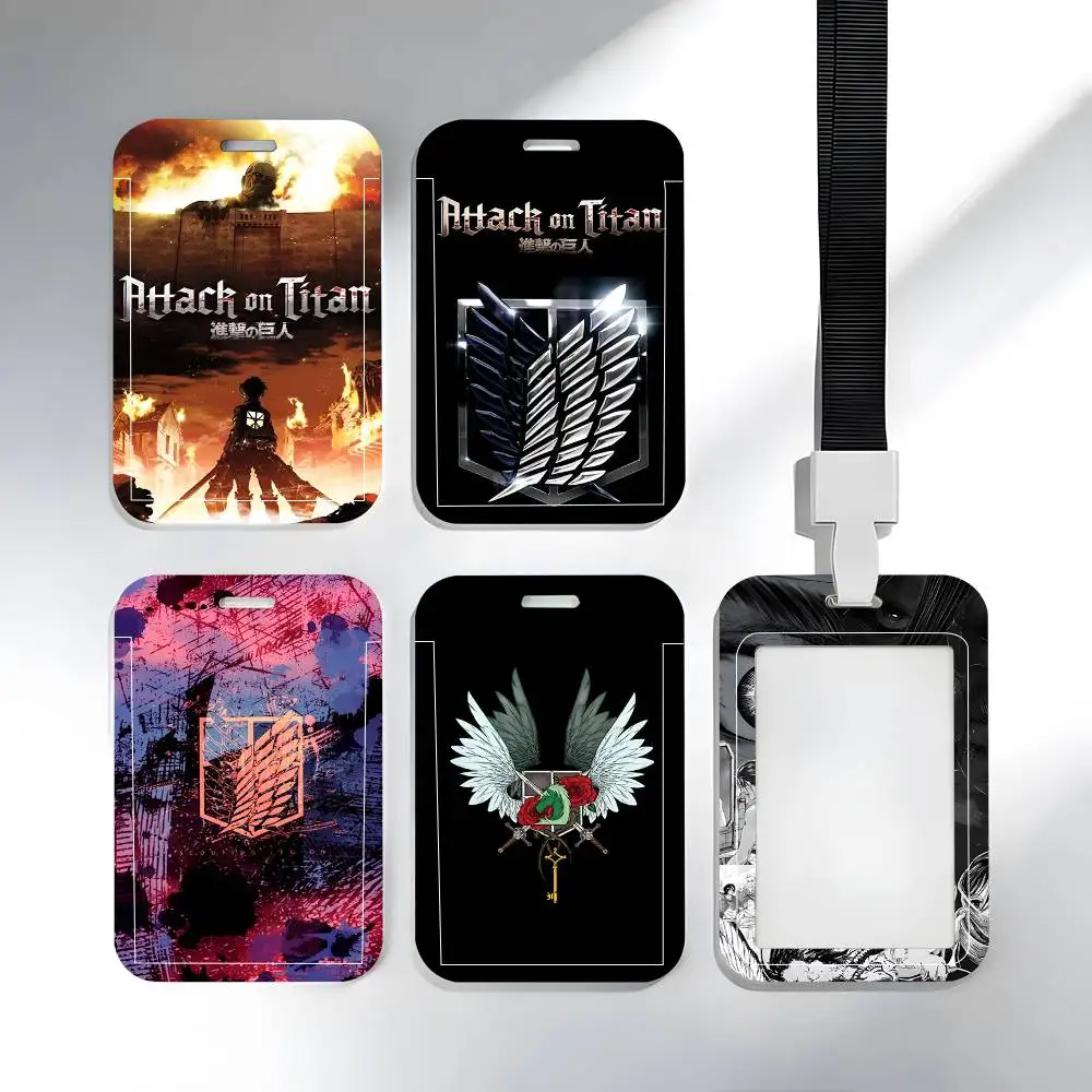 Anime Attack On Titan Lanyard Card Holders Student ID Card Holders Neckband Card Holders Access Control Accessories Gifts