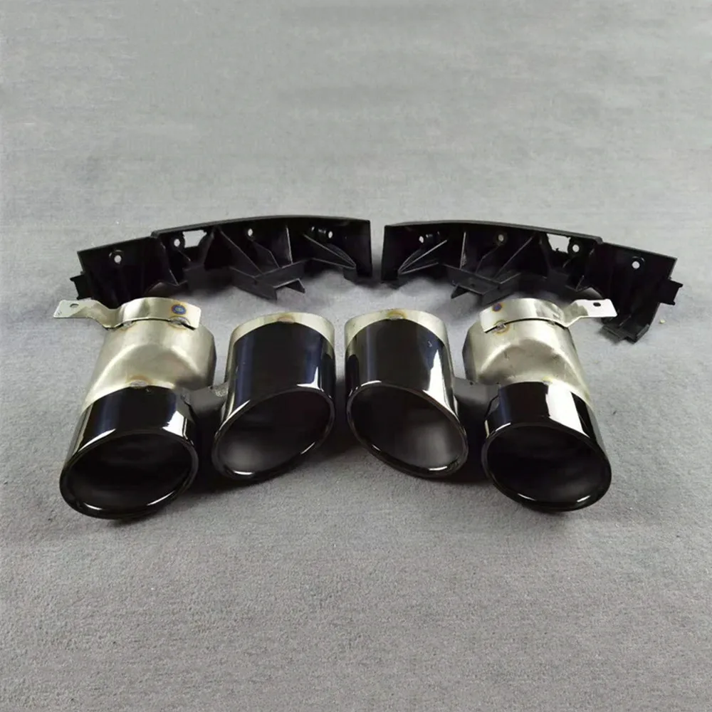 Exhaust Pipe Muffler Tip Stainless Black Tail Throat For AUDI Original Q8 Sport Style Change SQ8 Diffuser 2020+ Car Accessories