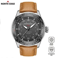 NORTH EDGE MACH Reloj de cuarzo con energía Solar para hombre, resistente al agua hasta 50M, relojes de pulsera deportivos de piloto para hombre, reloj luminoso ambiental