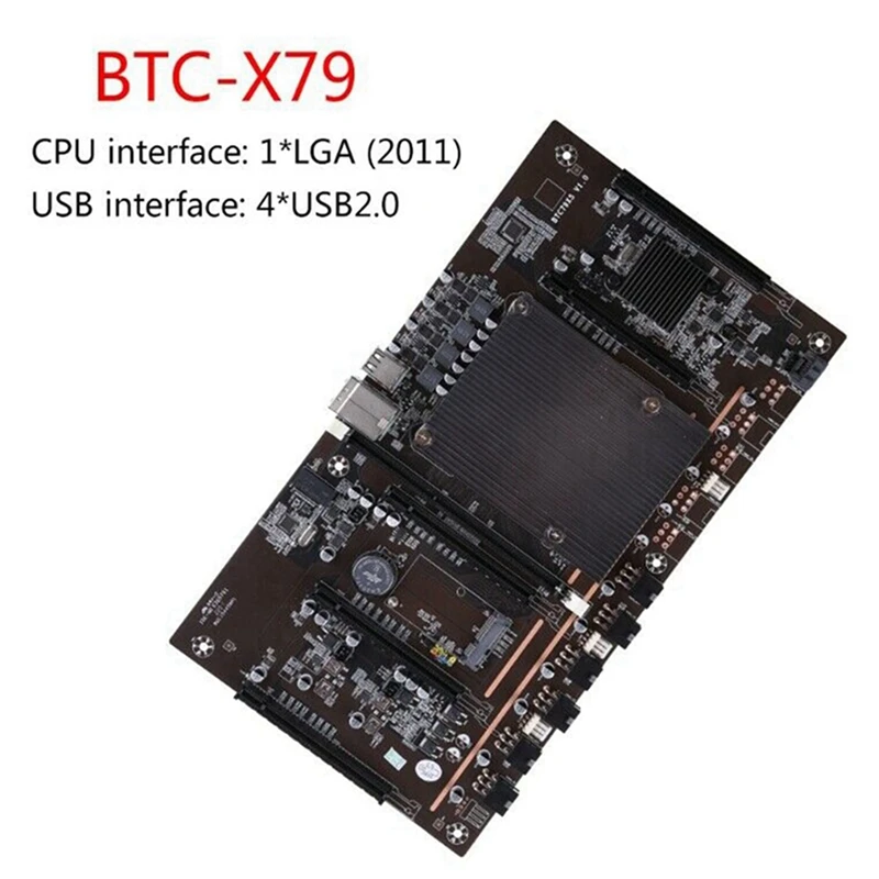 BTCX79 H61 Miner Motherboard With 24Pins Power Connector+Fan LGA 2011 DDR3 Support 3060 3070 3080 GPU For BTC Mining