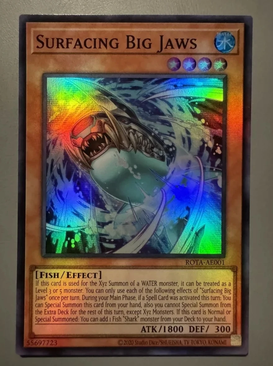 

Yugioh KONAMI Duel Monsters ROTA-AE001 Surfacing Big Jaws Super Rare Asian English Collection Mint Card